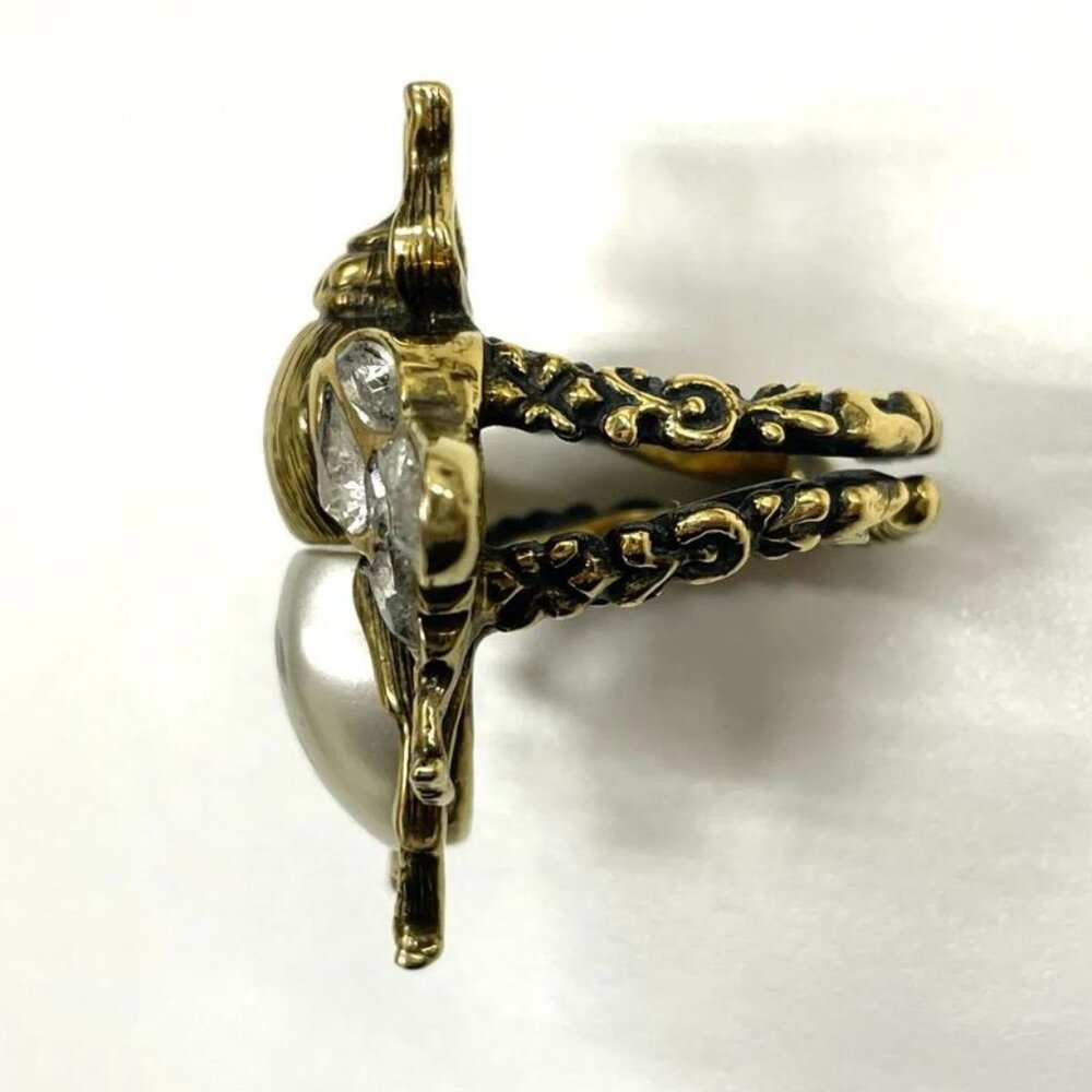 Gucci Bee Ring S GP Rhinestone Faux Pearl - Picture 5 of 14